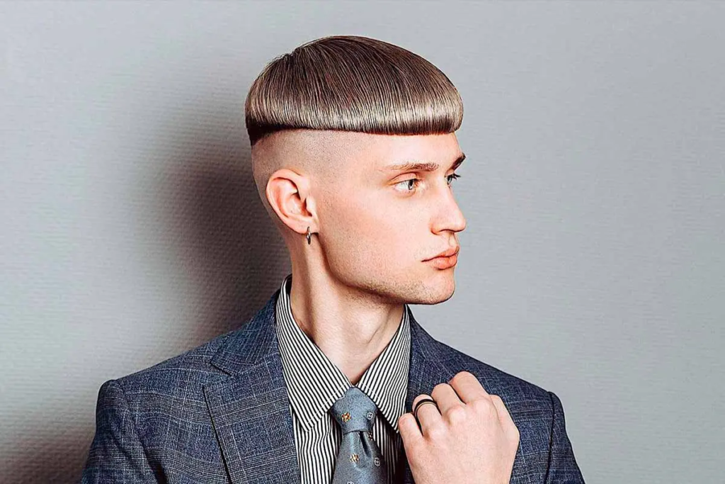 bowl cut mullet